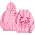 Miniatyrbild 1 av 4: Palm Puff Oversized Hoodies för Kvinnor, Tonårsflickor Sweatshirt Långärmad Y2K Grafisk T-shirt med Fickor Pink-A 2XL