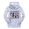 Miniatyrbillede 1 af 5: Børnepiger Taylor Swiftie Print Hættetrøje Sweatshirt Julegave Casual Pullover Toppe Grey 140cm
