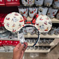 Miniatyrbillede 3 af 5: Holiday Lodge Snow Rødternet Jul Mickey Minnie Mouse Øre Hårbøjle Hårbånd