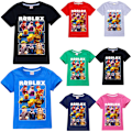Miniatyrbild 2 av 4: Roblox Pojke T-shirt Barn Flickor Tecknad Kortärmad Rundhalsad Toppar Barn Pojkar Grafiska T-shirts Green 120cm