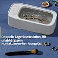 Miniatyrbillede 3 af 5: [Udsalg] 3-Mode Dobbelt Kammer Brillerensningsmaskine m. højfrekvent vibration, 15w & USB genopladelig bærbar smykkerensningsmaskine Silver Grey