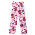 Miniatyrbild 1 av 3: Dam Jultomte Cartoon Fleece Pyjamasbyxor, Flickor Cartoon Cat Print Flanell Sovbyxor KT Cat Pink L