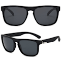 Pikkukuva 1 / 5: 3 paria neliönmuotoisia aurinkolaseja miesten aurinkolasit ulkoilulasit Black Frame Black Lenses 3pair