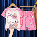 Pikkukuva 1 / 3: Lasten tyttöjen Sanrio T-paita shortsit setti sarjakuva lyhythihainen yöasu pyjama #5 7-9Years