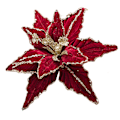Miniatyrbillede 2 af 3: Stor julestjerne med glimmer, blomst, træ, hængende pynt til julefest Wine Red