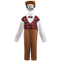 Pikkukuva 2 / 5: Lasten Poikien Cosplay Isoisä Vanha Mies Koulupuku Esitysasut Vaatteet brown XS