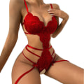 Miniatyrbild 1 av 4: Sexig Damunderkläder BH Crotchless Nattkläder Babydoll Sovkläder White L