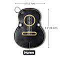 Miniatyrbild 1 av 5: Personligt Gitarrplockfodral med 17 Fack, Personligt Fodral med Gravyr, Gitarrdesign i Läder, Förvaringspresent till Gitarrälskare Black