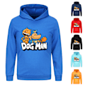 Miniatyrbilde 4 av 5: Gutter Jenter Dog Man World Book Day Dogman Skolehettegenser Hette T-skjorte Topp 7-14 År Red 140cm