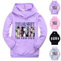 Miniatyrbillede 3 af 5: Børnepiger Taylor Swiftie Print Hættetrøje Sweatshirt Julegave Casual Pullover Toppe Grey 140cm