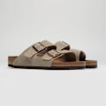 Miniatyrbild 1 av 7: Birkenstock Arizona Soft Footbed Tofflor Unisex Sandaler Slip On Vardagsskor Grey Green 43