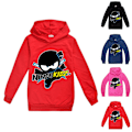 Miniatyrbild 2 av 3: NUINJA Barn Hoodie Pojkar Flickor Långärmad Tröja Pullover Topp red 140cm