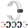 Miniatyrbillede 3 af 3: Foldbar silikone urrem med magnetisk spænde til Samsung Galaxy 4/5/5 Pro White