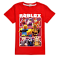 Miniatyrbild 1 av 4: Roblox Pojke T-shirt Barn Flickor Tecknad Kortärmad Rundhalsad Toppar Barn Pojkar Grafiska T-shirts Red 120cm