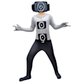 Pikkukuva 2 / 5: Lasten Skibidi Toilet TV Man Halloween -asu, haalari ja maskisetti 140cm