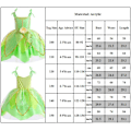 Miniatyrbillede 3 af 3: Halloween Grøn Pixie Børn Fe Tinker Bell Prinsesse Kjole 140cm