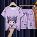 Pikkukuva 1 / 3: Lasten tyttöjen Sanrio T-paita shortsit setti sarjakuva lyhythihainen yöasu pyjama #1 7-9Years