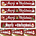 Miniatyrbillede 4 af 4: Glædelig Jul Banner Tegneserie Gitter Udendørs Rød Gitter Dekoration A