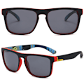 Miniatyrbild 1 av 5: 3 par fyrkantiga solglasögon för män, utomhusglasögon Red Frame Black Lenses 3pair