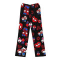 Miniatyrbild 1 av 3: Dam Jultomte Cartoon Fleece Pyjamasbyxor, Flickor Cartoon Cat Print Flanell Sovbyxor KT Cat Black L