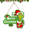 Miniatyrbilde 1 av 5: Juledekorasjoner Hengende Skilt, Merry Grinchmas Velkommen til Whoville Skilt for Juledekor G-rinch Ornamenter til Juletre A