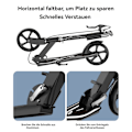 Miniatyrbillede 8 af 9: Foldbar løbehjul til voksne, højdejusterbar, med håndbremse PU-hjul Børnegaver