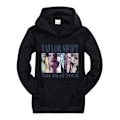Miniatyrbillede 1 af 5: Børnepiger Taylor Swiftie Print Hættetrøje Sweatshirt Julegave Casual Pullover Toppe Black 140cm