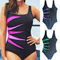 Miniatyrbild 1 av 5: Plus Size Dam Push-up Bikini Set En-delad Baddräkt Strand lake blue 4XL