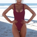 Miniatyrbild 1 av 6: Dam Push Up Baddräkt En Delig Badkläder Bekväma Bikini wine red XL