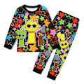 Miniatyrbild 1 av 3: Rhythm Box Barn Pojkar Flickor Långärmade Toppar + Byxor Pyjamas Set Nattkläder Sovkläder Black 150cm