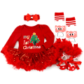 Miniatyrbild 1 av 3: 4-pack Baby Jultomte Outfit - Topp, Kjol, Hårband & Strumpor D XL