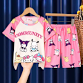 Pikkukuva 1 / 3: Lasten tyttöjen Sanrio T-paita shortsit setti sarjakuva lyhythihainen yöasu pyjama #2 7-9Years