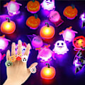 Miniatyrbillede 1 af 5: 50 stk. Halloween LED Glow Ring, Lysende legetøj der lyser i mørket