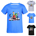 Miniatyrbild 5 av 5: Vuxna Barn Pojkar Flickor Sommar Kortärmad Rund Hals Toppar Inside Out 2 Bomull T-shirts Grey 170cm
