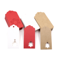 Pikkukuva 4 / 5: 50 kpl Joulukuusi Ripustettavat Kraft Paper Lahjalaput Kortti Narulla red 50PCS