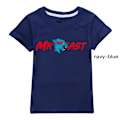 Miniatyrbild 1 av 3: Söta T-shirts för pojkar Barn Flickor Tecknade Kortärmade Rundhalsade Toppar Barn Pojkar Grafiska T-shirts Navy Blue 140cm