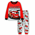 Miniatyrbild 1 av 3: 2-pack Pojkars Barnpyjamas med Cartoon Bilar Långärmad PJs Set Nattkläder C 110cm