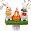 Miniatyrbillede 2 af 5: Påskehare Bål Flakkende 3D Kanin Natlampe Stik, Kaniner Bål Flakkende Flamme Natlys, Kaniner Figurlamper, Påskepynt