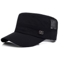 Miniatyrbild 1 av 2: Snapback Mesh Cap Enkelt Vintage Flat Peak Basebollkepsar Herrhatt black