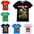 Miniatyrbild 2 av 3: Roblox Pojkar T-shirt Barn Flickor Tecknad Kortärmad Rundhalsad Toppar Barn Pojkar Grafiska T-shirts Pink 120cm