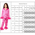 Miniatyrbillede 5 af 5: 7-13 år Småbørn Pige Pyjamas Julepyjamas til Småbørn Piger Små Børn Langærmet Nattøj Knap Satin Pyjamassæt Yellow 10T