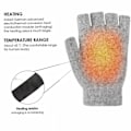 Miniatyrbillede 4 af 4: Unisex Opvarmede Handsker USB Elektrisk Strik Vante Fuld Halv Finger light gray