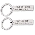 Miniatyrbillede 2 af 2: Valentinsdag JEG ELSKER DIG MERE/MEST SLUT Key Chain Vedhæng A
