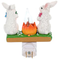 Miniatyrbillede 4 af 5: Påskehare Bål Flakkende 3D Kanin Natlampe Stik, Kaniner Bål Flakkende Flamme Natlys, Kaniner Figurlamper, Påskepynt