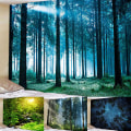 Miniatyrbild 2 av 6: 3D Skogstapet Väggbonad Konst Sängöverkast Heminredning D 200*150CM