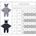 Miniatyrbild 2 av 2: Halloween-kostym för nyfödd pojke, fladdermus-jumpsuit light grey 100cm