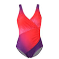 Miniatyrbild 2 av 5: Dam Enfärgad Baddräkt Sommar Strand Vadderad Monokini Baddräkt Purple 5XL