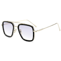 Pikkukuva 2 / 5: Marvel Avengers Iron Man Neliönmuotoiset Metalliaurinkolasit Silmälasit Silver Frame Gradient Gray Lenses 1pair