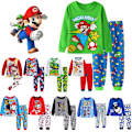 Miniatyrbild 1 av 3: Barn Pojkar Flickor Långärmade Toppar + Byxor Pyjamas Set Nattkläder #7 110cm