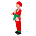 Pikkukuva 2 / 5: Lasten joulupuku Söpö rusetti raidalliset topit hattu housut 3 kpl Hauska lahjapaketin muotoinen cosplay-asu pojille ja tytöille 3-14V XL